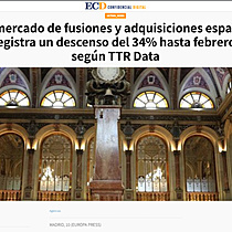 El mercado de fusiones y adquisiciones espaol registra un descenso del 34% hasta febrero, segn TTR Data
